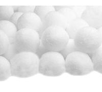 AERZETIX - C60475 - Juego de 48 Pompones Ø30mm - en Textil - guirnaldas personalización pasatiempo Creativo mercería decoración Costura Ropa Bordado - Color Blanco