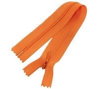 AERZETIX - C60532 - Juego de 10 Cremalleras invisibles 20cm no separables - cierre de cremallera - color fuego naranja - marroquinería pantalones vaqueros vestido falda costura ropa