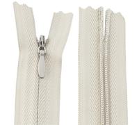 AERZETIX - C61019 - Juego de 20 Cremalleras invisibles 35cm - color: beige - no separables con tirador "pelota de rugby" materia inextensible - cierre de cremallera