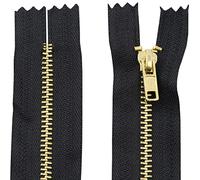 AERZETIX - C61193 - Juego de 2 Cremalleras no separables 8cm en metal - cierre de cremallera - color negro - costura marroquinería bolsas falda vestido ropa pantalones mercería
