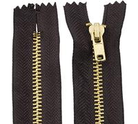 AERZETIX - C61197 - Juego de 2 Cremalleras no separables 10cm en metal - cierre de cremallera - color marrón oscuro - costura marroquinería bolsas falda vestido ropa pantalones mercería