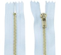 AERZETIX - C61210 - Juego de 2 Cremalleras no separables 12cm en metal - cierre de cremallera - color azul cielo - costura marroquinería bolsas falda vestido ropa pantalones mercería