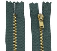 AERZETIX - C61211 - Juego de 2 Cremalleras no separables 12cm en metal - cierre de cremallera - color verde pino - costura marroquinería bolsas falda vestido ropa pantalones mercería