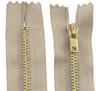 AERZETIX - C61213 - Juego de 2 Cremalleras no separables 12cm en metal - cierre de cremallera - color capuchino - costura marroquinería bolsas falda vestido ropa pantalones mercería