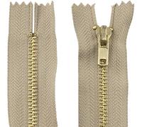 AERZETIX - C61232 - Juego de 2 Cremalleras no separables 14cm en metal - cierre de cremallera - color beige - costura marroquinería bolsas falda vestido ropa pantalones mercería
