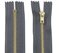AERZETIX - C61298 - Juego de 2 Cremalleras no separables 18cm en metal - cierre de cremallera - color gris sombrío - costura marroquinería bolsas falda vestido ropa pantalones mercería