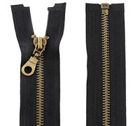 AERZETIX - C61403 - Cremallera Separable 80cm en Metal con Tirador Decorativo - Cierre de Cremallera - Color: Negro - cursor marroquinería Costura Falda Vestido Ropa Pantalones mercería