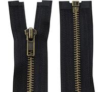 AERZETIX - C61419 - Cremallera Separable 85cm en Metal - Cierre de Cremallera - Negro - Costura marroquinería Bolsa Ropa Pantalones mercería Tirador cursor