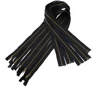 AERZETIX - C61419 - Juego de 5 Cremalleras separables 85cm en Metal - Cierre de Cremallera - Negro - Costura marroquinería Bolsa Ropa Pantalones mercería Tirador cursor