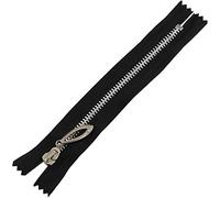 AERZETIX - C61483 - Cremallera N°5 no separable 16cm en metal con tirador decorativo - color: negro - cursor vaqueros chalecos marroquinería costura vestido ropa pantalones mercería