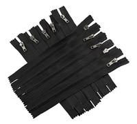 AERZETIX - C61497 - Juego de 10 Cremalleras N°4 no separables 18cm en metal - con tirador simple - color negro - cursor marroquinería decoración costura jeans falda vestido pantalones mercería