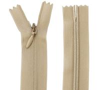 AERZETIX - C61727 - Juego de 10 Cremalleras invisibles 50cm no separables - cierre de cremallera - color beige - marroquinería pantalones vaqueros vestido falda costura ropa