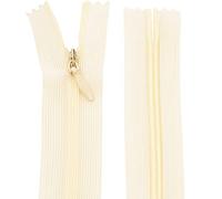 AERZETIX - C61728 - Juego de 10 Cremalleras invisibles 50cm no separables - cierre de cremallera - color leche de vainilla - marroquinería pantalones vaqueros vestido falda costura ropa