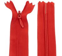 AERZETIX - C61741 - Juego de 10 Cremalleras invisibles 50cm no separables - cierre de cremallera - color rojo - marroquinería pantalones vaqueros vestido falda costura ropa