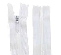 AERZETIX - C61748 - Juego de 10 Cremalleras invisibles 50cm no separables - cierre de cremallera - color blanco - marroquinería pantalones vaqueros vestido falda costura ropa