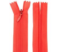AERZETIX - C61756 - Juego de 10 Cremalleras invisibles 50cm no separables - cierre de cremallera - color rojo-naranja - marroquinería pantalones vaqueros vestido falda costura ropa