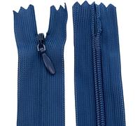 AERZETIX - C61822 - Juego de 10 Cremalleras invisibles 55cm no separables - cierre de cremallera - color azul marino oscuro - marroquinería pantalones vaqueros vestido falda costura ropa
