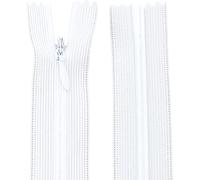 AERZETIX - C61862 - Juego de 10 Cremalleras invisibles 60cm no separables - cierre de cremallera - color blanco - marroquinería pantalones vaqueros vestido falda costura ropa