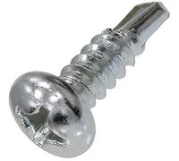 AERZETIX - C62443 - Juego de 25 - Tornillo para chapa metal autoperforante - Ø5.5x19mm - cabeza cilíndrica abombada - DIN 7504 N - en acero galvanizado - con huella cruciforme - color: plata