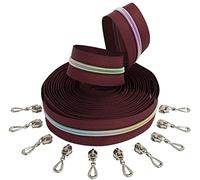 AERZETIX - C62471x5-C62947x10 - Kit de cremallera espiral 5m N°5 color: burdeos/arco iris - 10 cursores N°5 no bloqueable color: plata gota - en nylon/metal - merceria