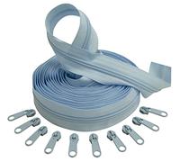 AERZETIX - C62640x5-C62812x10 - Kit de cremallera espiral 5m N°5 color: azul cielo + 10 cursores N°5 no bloqueable color: azul cielo - en nylon/metal - merceria