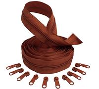 AERZETIX - C62654x5-C62827x10 - Kit de cremallera espiral 5m N°5 color: pimentón + 10 cursores N°5 no bloqueable color: pimentón - en nylon/metal - merceria