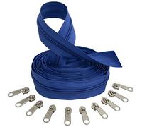 AERZETIX - C62656x5-C62791x10 - Kit de cremallera espiral 5m N°5 color: azul real + 10 cursores N°5 no bloqueable color: plata - en nylon/metal - merceria