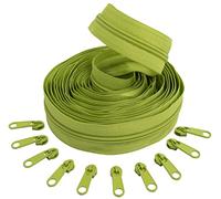 AERZETIX - C62684x5-C62835x10 - Kit de cremallera espiral 5m N°5 color: verde lima + 10 cursores N°5 no bloqueable color: verde lima - en nylon/metal - merceria