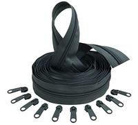 AERZETIX - C62696x5-C62795x10 - Kit de cremallera espiral 5m N°5 color: gris antracita + 10 cursores N°5 no bloqueable color: gris antracita - en nylon/metal - merceria