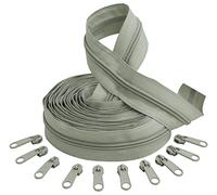 AERZETIX - C62700x5-C62799x10 - Kit de cremallera espiral 5m N°5 color: gris ahumado + 10 cursores N°5 no bloqueable color: gris ahumado - en nylon/metal - merceria