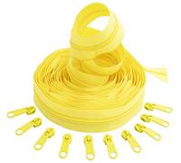 AERZETIX - C62726x5-C62807x10 - Kit de cremallera espiral 5m N°5 color: amarillo limón + 10 cursores N°5 no bloqueable color: amarillo limón - en nylon/metal - merceria