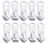 AERZETIX - C62861 - Juego de 10 cursores N°5 no bloqueables para cremallera espiral en nylon - color: blanco - en metal - falda vestido marroquinería confección cojín