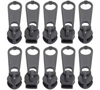 AERZETIX - C62924 - Juego de 10 cursores N°3 no bloqueables para cremallera espiral en nylon - color: gris piedra - en metal - falda vestido marroquinería confección cojín