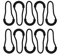 AERZETIX - C62962 - Juego de 10 Cordones/tiradores decorativos con punta en plástico para cursor de cremallera - para maleta anorak chaqueta mochila deportivo - color negro