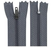 AERZETIX - C63232 - Juego de 10 Cremalleras en espiral N°3 no separable 18cm en nylon - cursor autoblocante en metal - color gris - ropa costura pantalones mercería