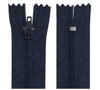 AERZETIX - C63247 - Juego de 10 Cremalleras en espiral N°3 no separable 20cm en nylon - cursor autoblocante en metal - color azul granito - ropa costura pantalones mercería