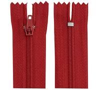 AERZETIX - C63258 - Juego de 10 Cremalleras en espiral N°3 no separable 20cm en nylon - cursor autoblocante en metal - color rojo frambuesa - ropa costura pantalones mercería