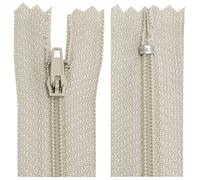 AERZETIX - C63271 - Juego de 10 Cremalleras en espiral N°3 no separable 20cm en nylon - cursor autoblocante en metal - color beige claro - ropa costura pantalones mercería