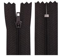 AERZETIX - C63300 - Juego de 10 Cremalleras en espiral N°3 no separable 22cm en nylon - cursor autoblocante en metal - color marrón oscuro - ropa costura pantalones mercería