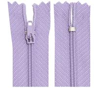 AERZETIX - C63316 - Juego de 10 Cremalleras en espiral N°3 no separable 25cm en nylon - cursor autoblocante en metal - color lavanda - ropa costura pantalones mercería
