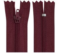 AERZETIX - C63386 - Juego de 10 Cremalleras en espiral N°3 no separable 30cm en nylon - cursor autoblocante en metal - color burdeos - ropa costura pantalones mercería