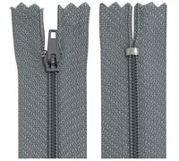 AERZETIX - C63392 - Juego de 10 Cremalleras en espiral N°3 no separable 30cm en nylon - cursor autoblocante en metal - color gris plomo - ropa costura pantalones mercería
