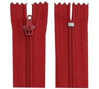 AERZETIX - C63455 - Juego de 10 Cremalleras en espiral N°3 no separable 40cm en nylon - cursor autoblocante en metal - color rojo frambuesa - ropa costura pantalones mercería