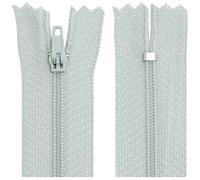 AERZETIX - C63471 - Juego de 10 Cremalleras en espiral N°3 no separable 40cm en nylon - cursor autoblocante en metal - color gris pastel - ropa costura pantalones mercería