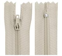 AERZETIX - C63489 - Juego de 10 Cremalleras en espiral N°3 no separable 45cm en nylon - cursor autoblocante en metal - color beige claro - ropa costura pantalones mercería