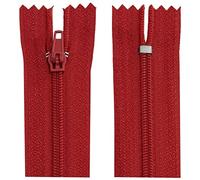 AERZETIX - C63505 - Juego de 10 Cremalleras en espiral N°3 no separable 50cm en nylon - cursor autoblocante en metal - color rojo frambuesa - ropa costura pantalones mercería