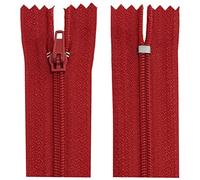 AERZETIX - C63525 - Juego de 10 Cremalleras en espiral N°3 no separable 55cm en nylon - cursor autoblocante en metal - color rojo frambuesa - ropa costura pantalones mercería