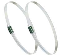 AERZETIX - C63703 - Juego de 2 abrazaderas de sujeción con tornillo tangente reforzado 130-160mm - abrazadera de banda no perforada - anchura 12mm - en acero galvanizado - color plata - ventilación
