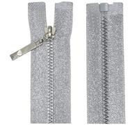 AERZETIX - C63864 - Juego de 10 cremalleras inyectadas N°3 60cm separables - tirador decorativo - cursor en metal - color plata - malla corredera ropa costura mercería chaqueta