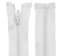 AERZETIX - C64028 - Juego de 2 Cremalleras en espiral N°3 40cm reforzadas autoblocantes separables - en nylon - color: blanco - tirador cursor malla ropa costura mercería